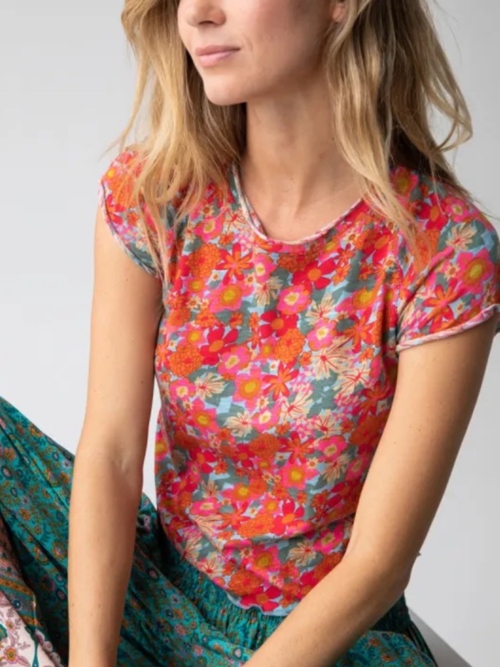 Natural Life Lily Cotton Floral Tee